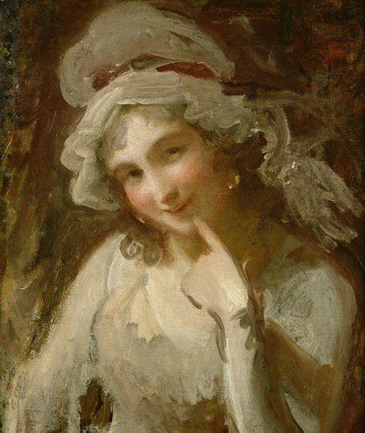 Studio di una giovane donna sorridente da George Romney